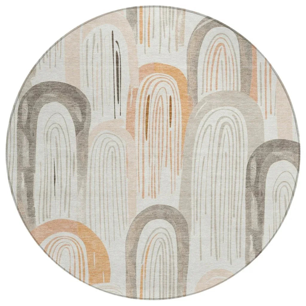 LOOMLAN Rugs Feylinne Ivory Washable Indoor-Outdoor Rug