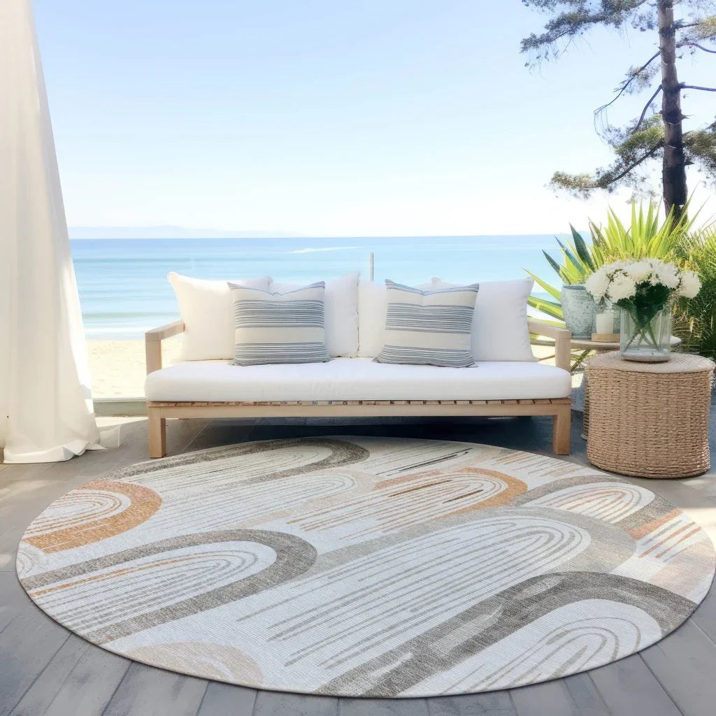 LOOMLAN Rugs Feylinne Ivory Washable Indoor-Outdoor Rug
