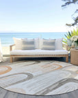 LOOMLAN Rugs Feylinne Ivory Washable Indoor-Outdoor Rug