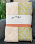 Offset Stripes Yellow Washable Indoor-Outdoor Rug