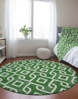 Offset Stripes Emerald Indoor-Outdoor Rug with Matching Throw