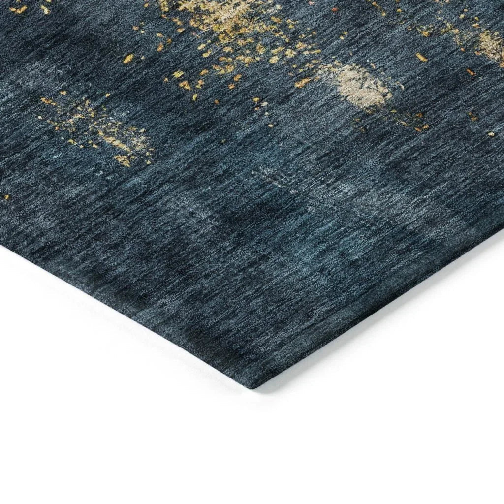 LOOMLAN Rugs Fibra Blue Washable Indoor-Outdoor Rug