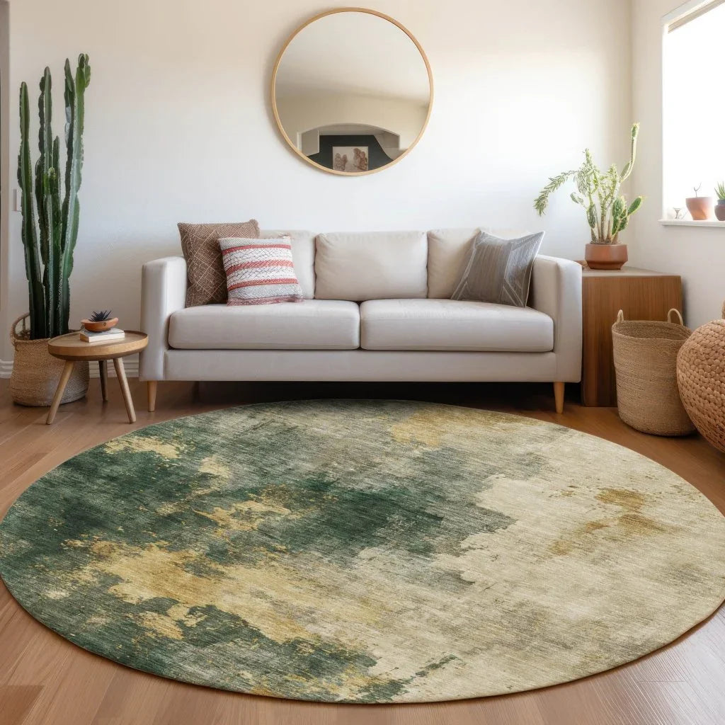 LOOMLAN Rugs Fibra Green Washable Indoor-Outdoor Rug