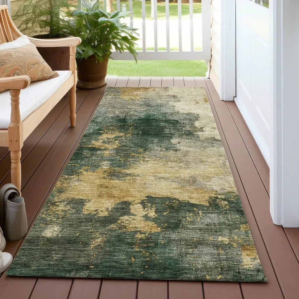 LOOMLAN Rugs Fibra Green Washable Indoor-Outdoor Rug