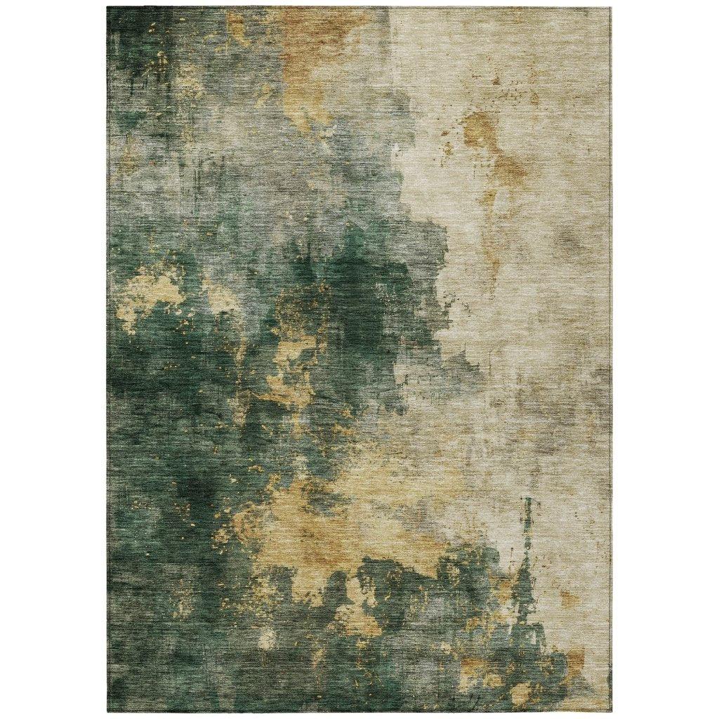 LOOMLAN Rugs Fibra Green Washable Indoor-Outdoor Rug