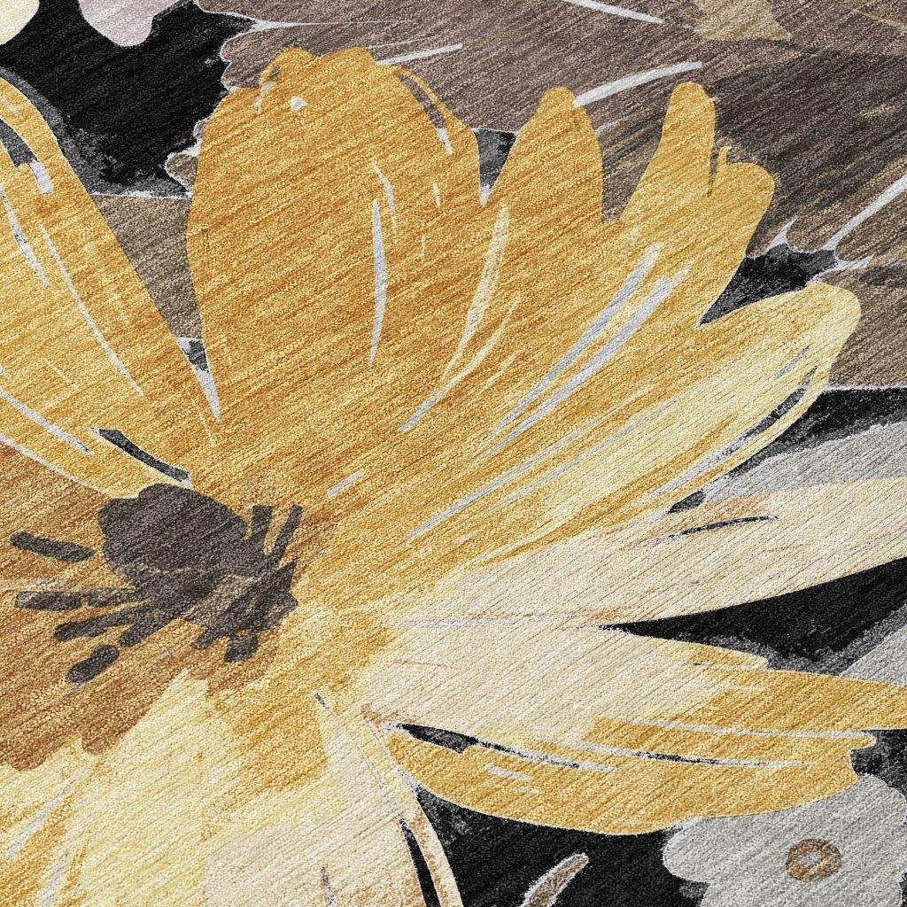 LOOMLAN Rugs Fibrosa Black Washable Indoor-Outdoor Rug