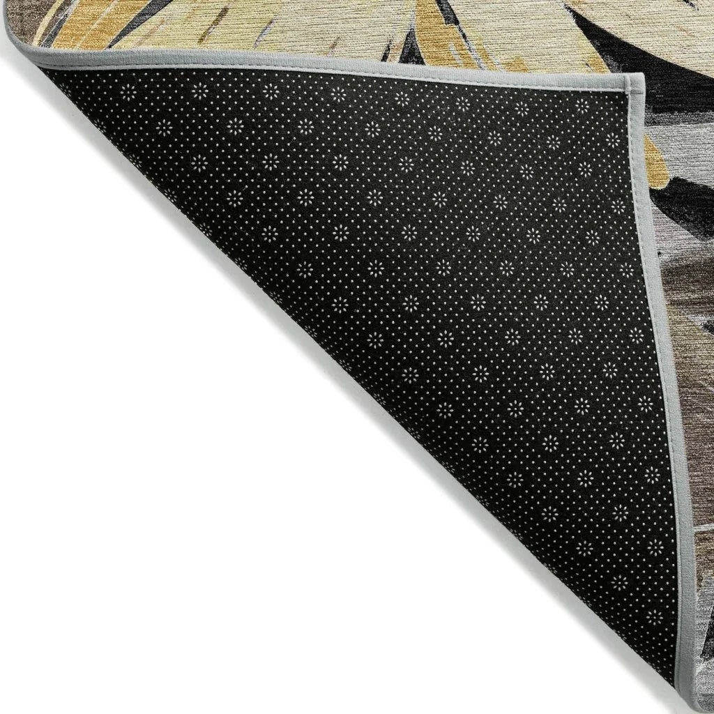 LOOMLAN Rugs Fibrosa Black Washable Indoor-Outdoor Rug