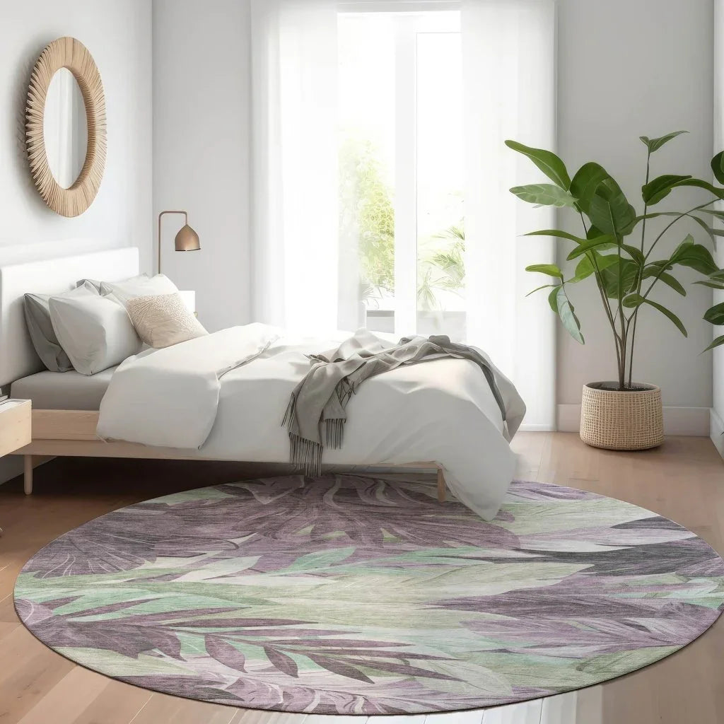 LOOMLAN Rugs Filone Purple Washable Indoor-Outdoor Rug