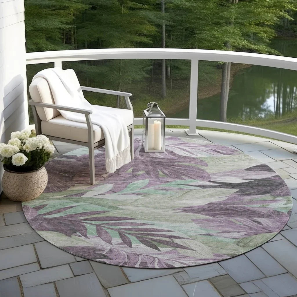 LOOMLAN Rugs Filone Purple Washable Indoor-Outdoor Rug