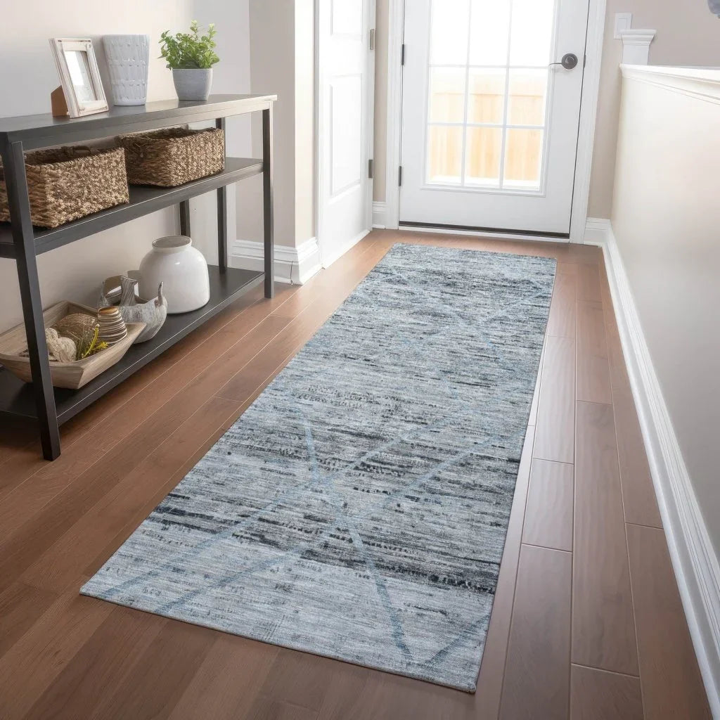 LOOMLAN Rugs Flamara Blue Washable Indoor-Outdoor Rug