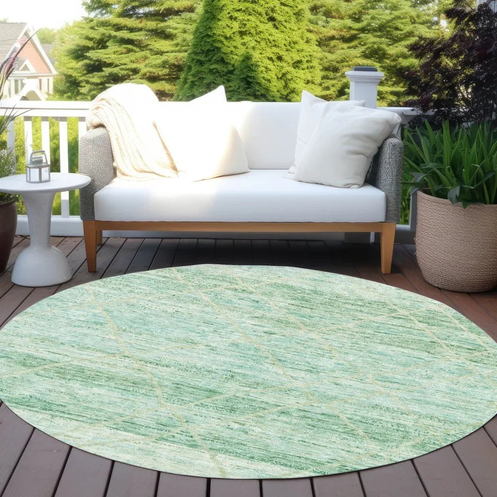 LOOMLAN Rugs Flamara Green Washable Indoor-Outdoor Rug