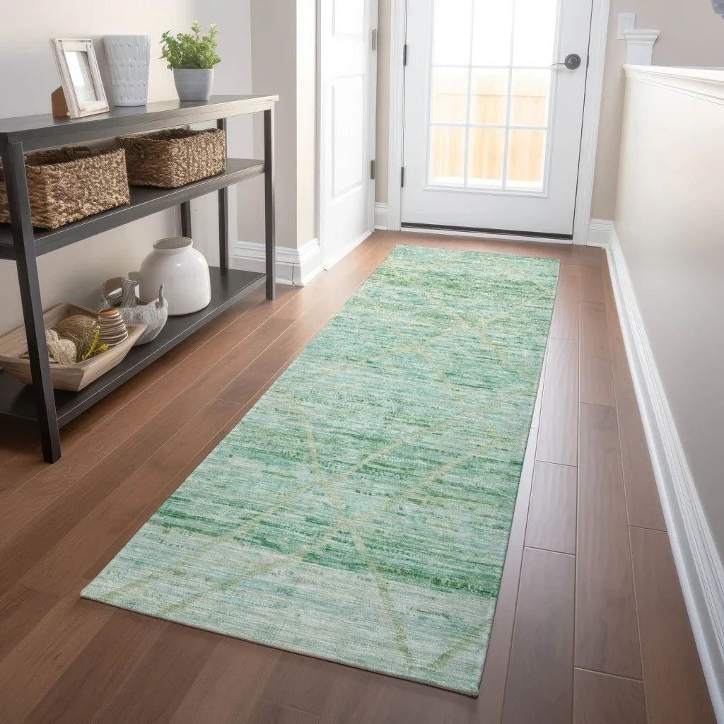 LOOMLAN Rugs Flamara Green Washable Indoor-Outdoor Rug