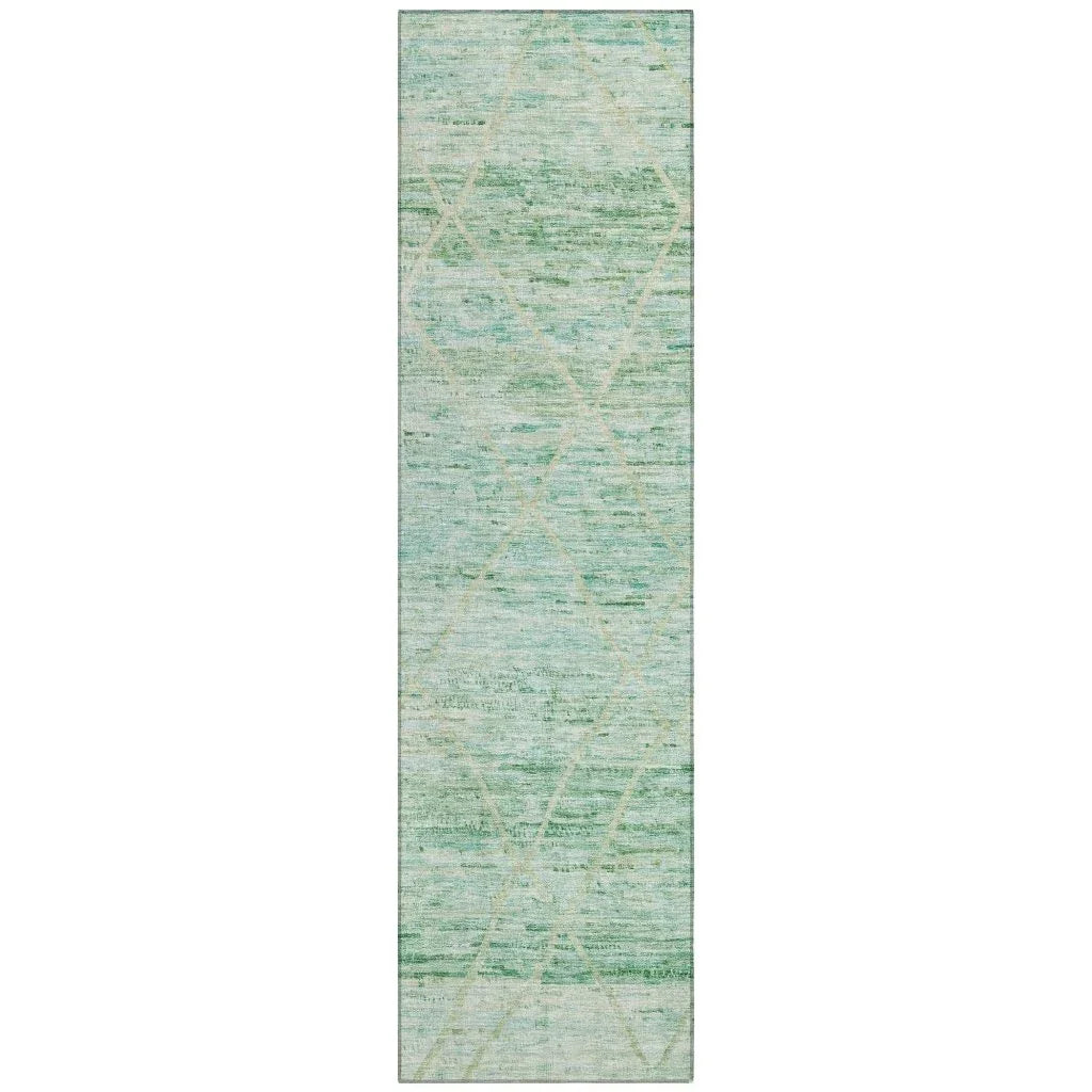 LOOMLAN Rugs Flamara Green Washable Indoor-Outdoor Rug