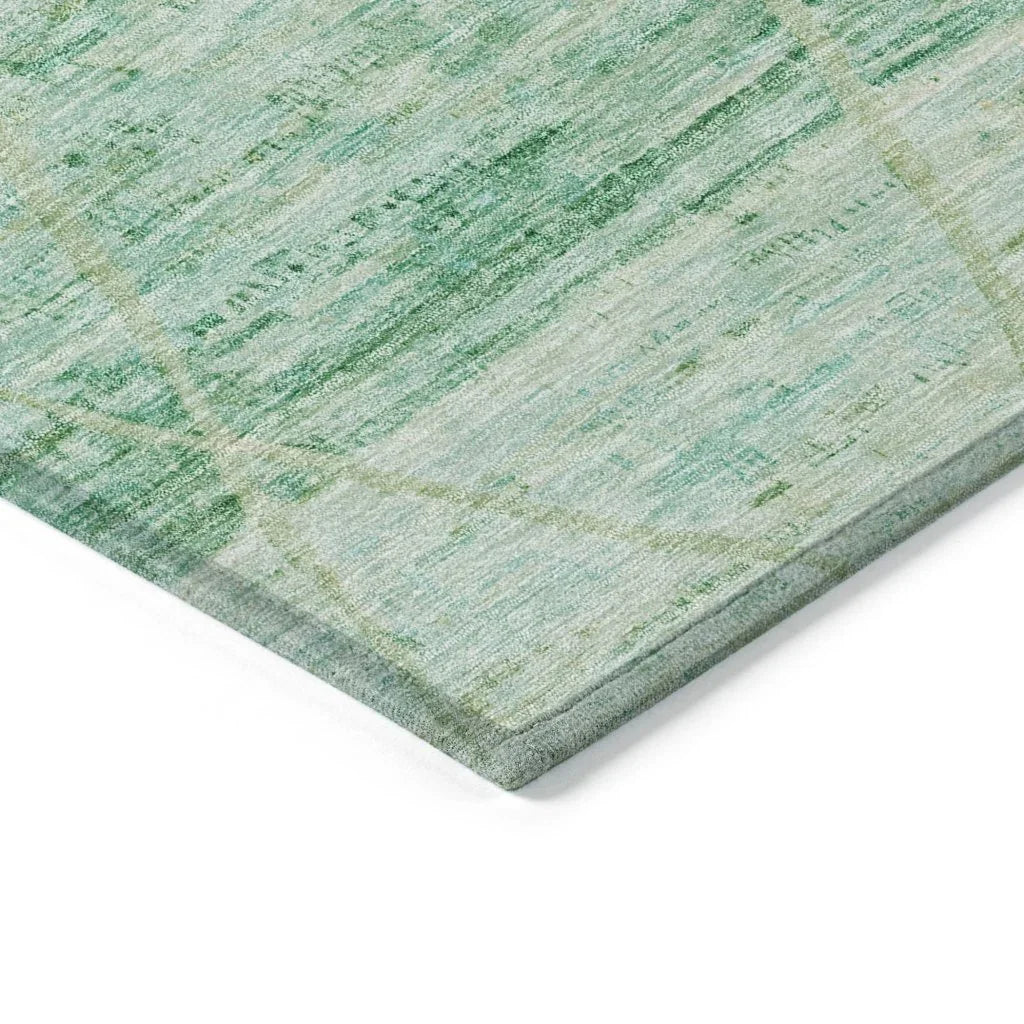 LOOMLAN Rugs Flamara Green Washable Indoor-Outdoor Rug