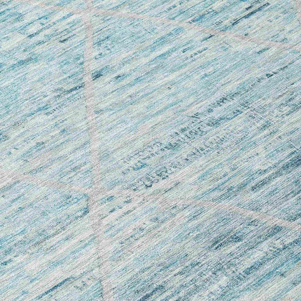 LOOMLAN Rugs Flamara Teal Washable Indoor-Outdoor Rug