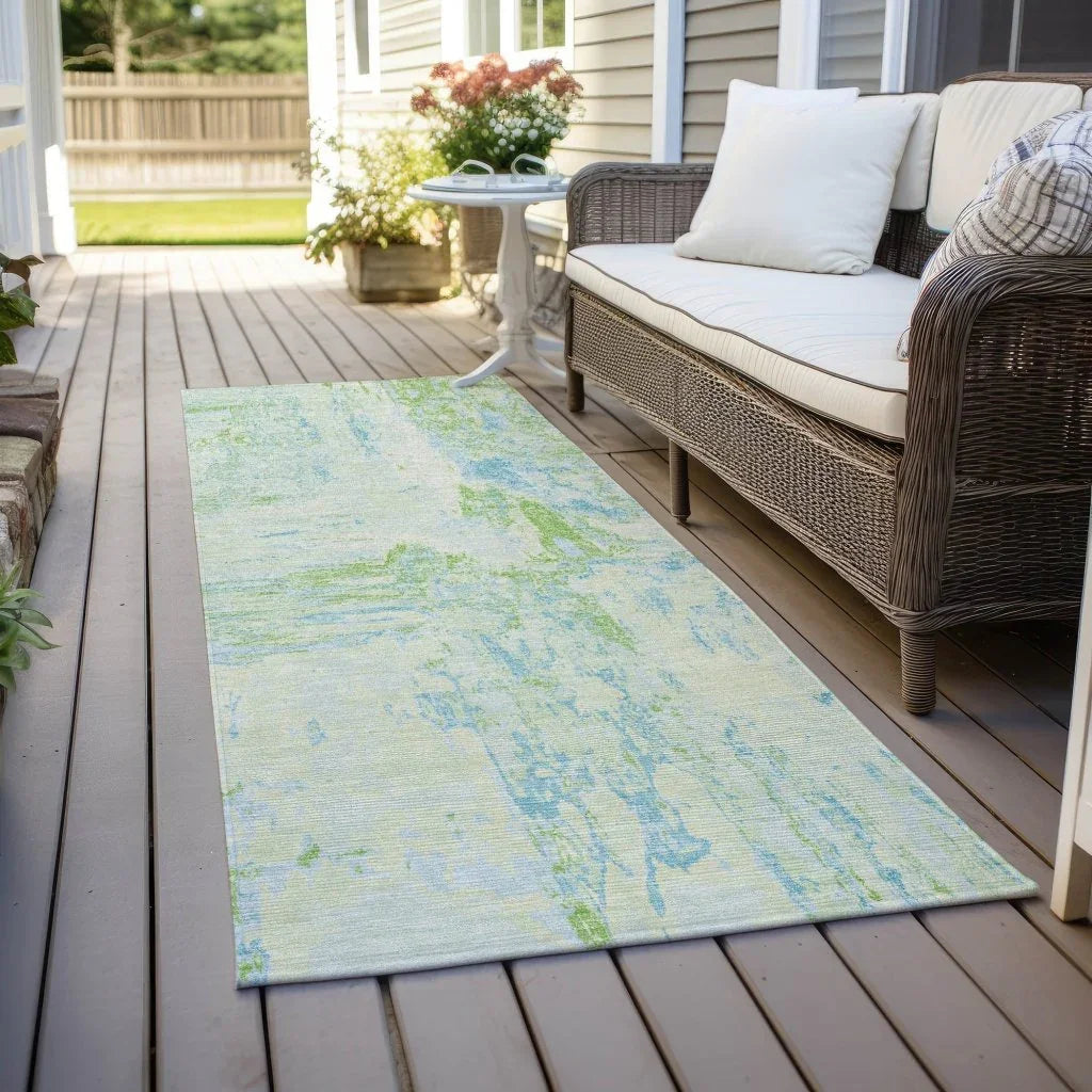 LOOMLAN Rugs Floraé Green Washable Indoor-Outdoor Rug