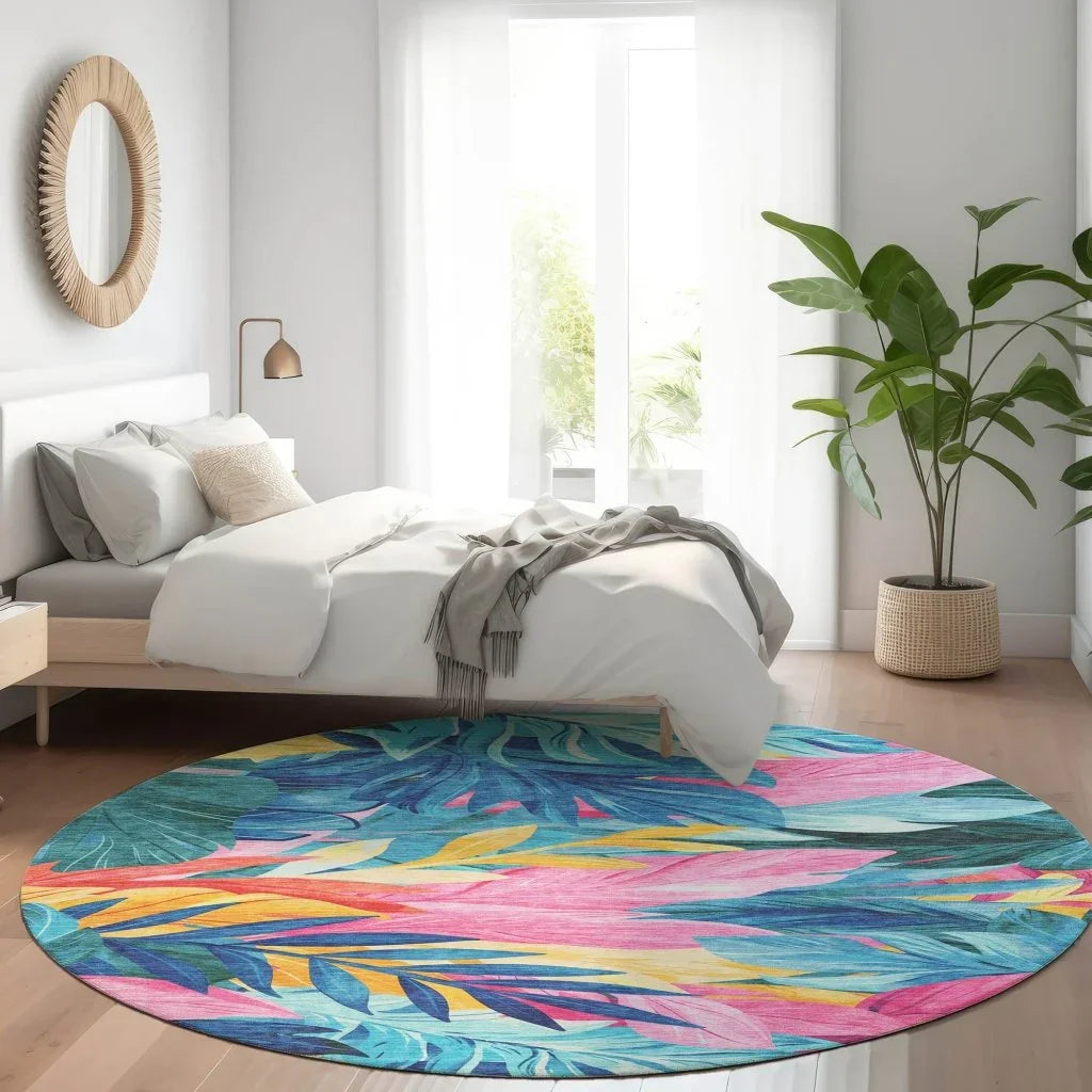 LOOMLAN Rugs Frayura Blue Washable Indoor-Outdoor Rug