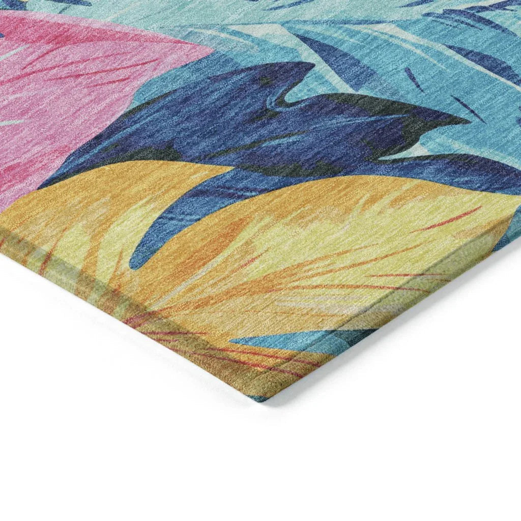 LOOMLAN Rugs Frayura Blue Washable Indoor-Outdoor Rug