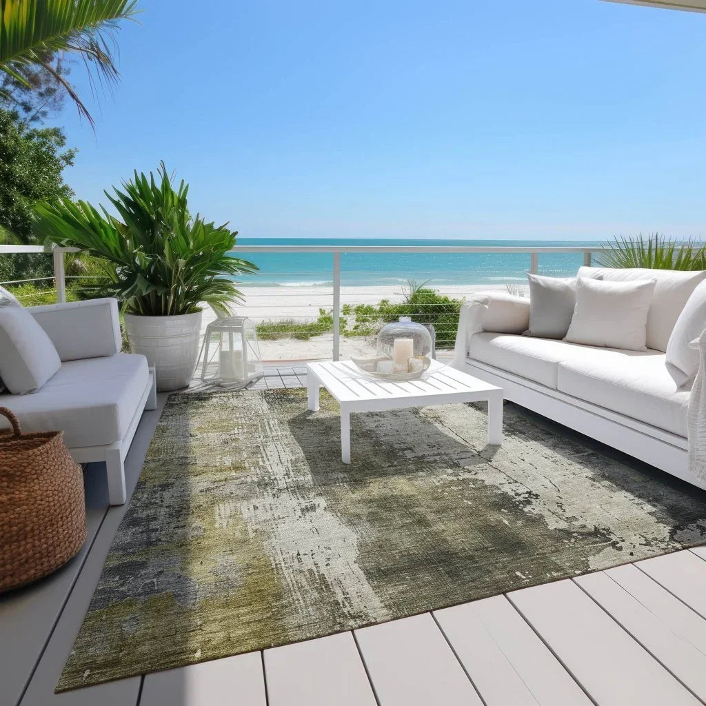 LOOMLAN Rugs Fyerra Gray Washable Indoor-Outdoor Rug