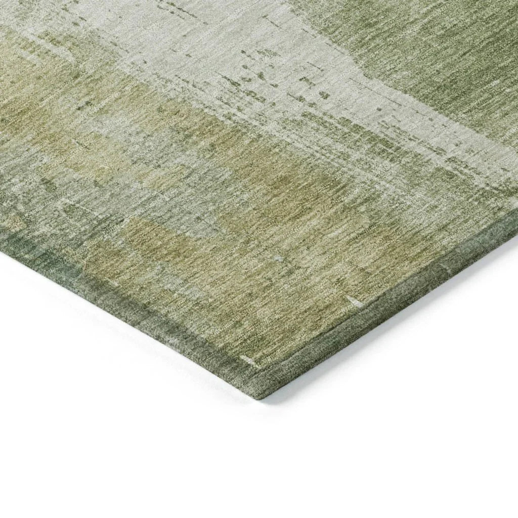 LOOMLAN Rugs Fyerra Green Washable Indoor-Outdoor Rug
