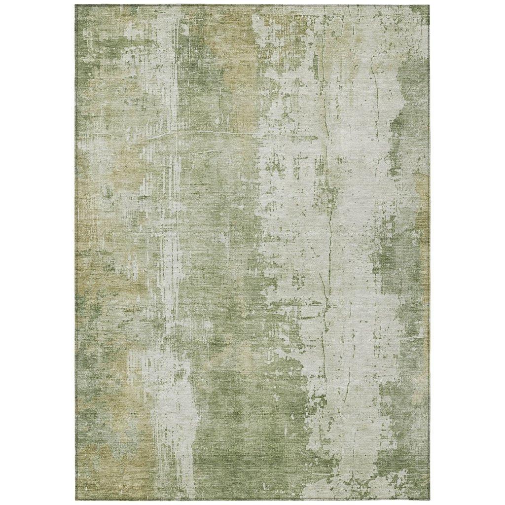 LOOMLAN Rugs Fyerra Green Washable Indoor-Outdoor Rug