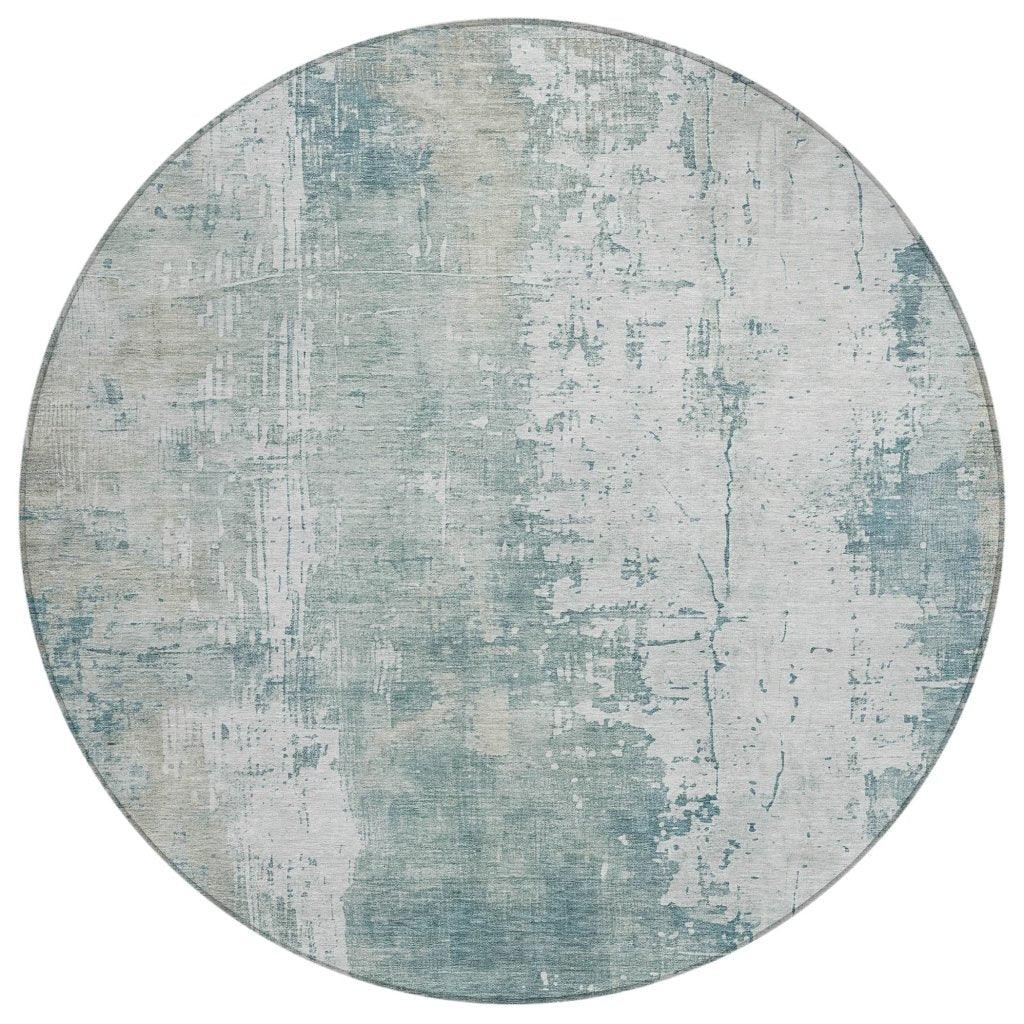 LOOMLAN Rugs Fyerra Teal Washable Indoor-Outdoor Rug