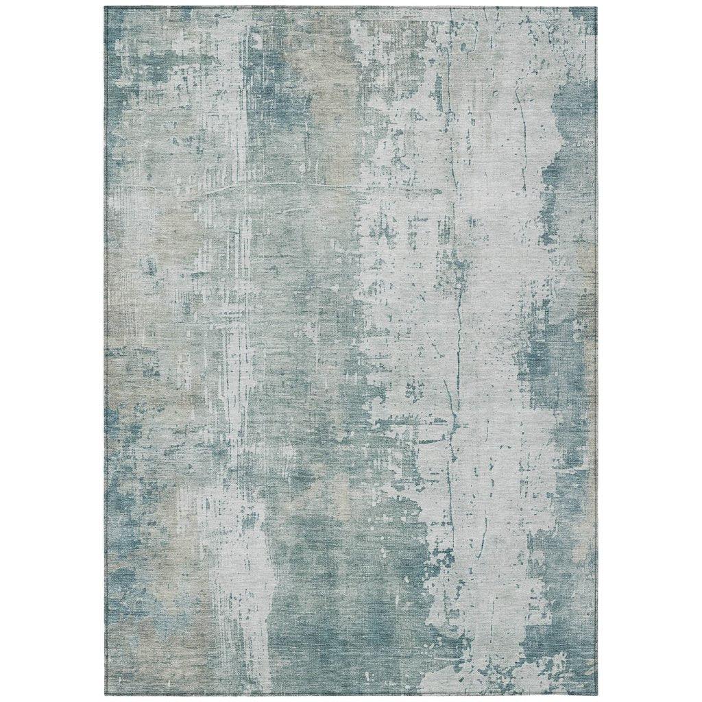 LOOMLAN Rugs Fyerra Teal Washable Indoor-Outdoor Rug