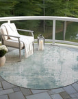 LOOMLAN Rugs Fyerra Teal Washable Indoor-Outdoor Rug