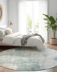LOOMLAN Rugs Fyerra Teal Washable Indoor-Outdoor Rug