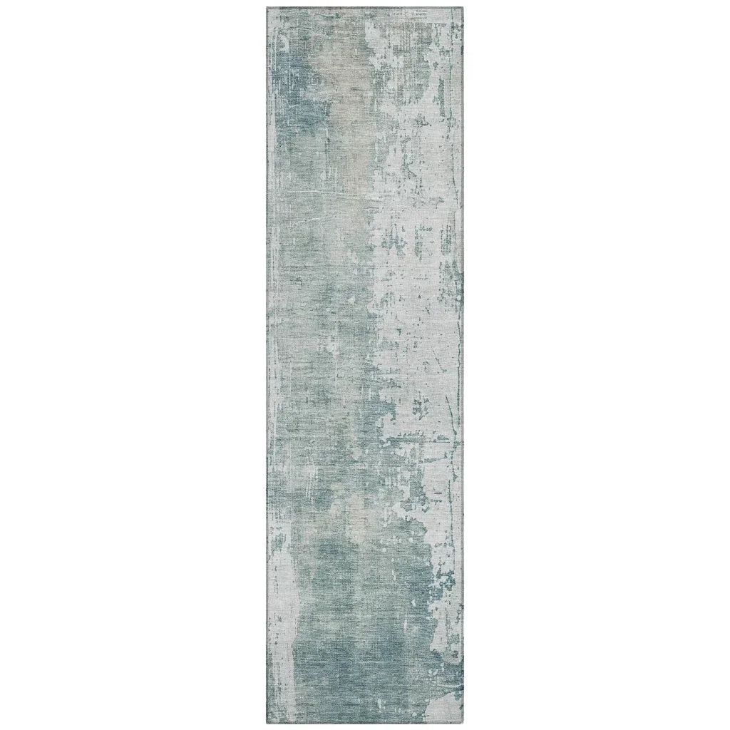 LOOMLAN Rugs Fyerra Teal Washable Indoor-Outdoor Rug