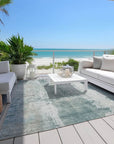 LOOMLAN Rugs Fyerra Teal Washable Indoor-Outdoor Rug
