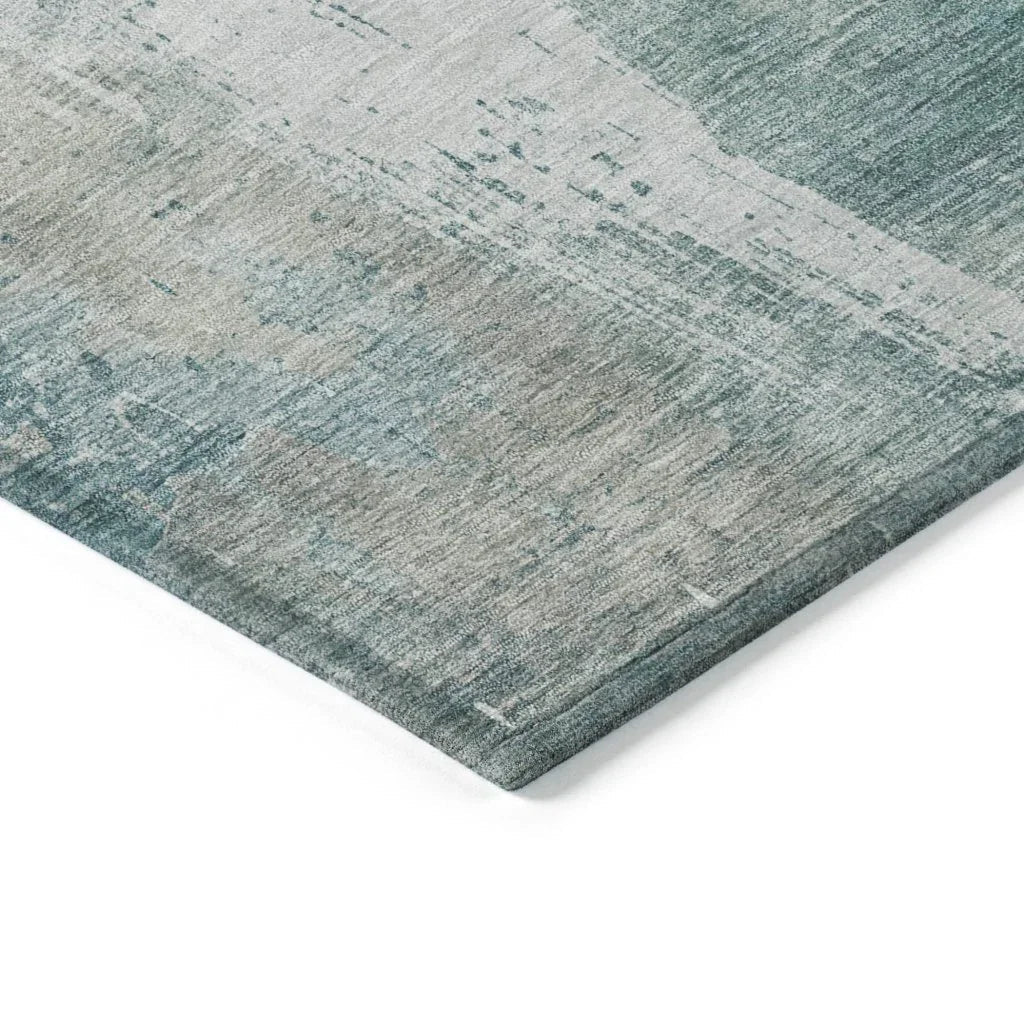 LOOMLAN Rugs Fyerra Teal Washable Indoor-Outdoor Rug