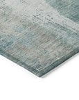 LOOMLAN Rugs Fyerra Teal Washable Indoor-Outdoor Rug
