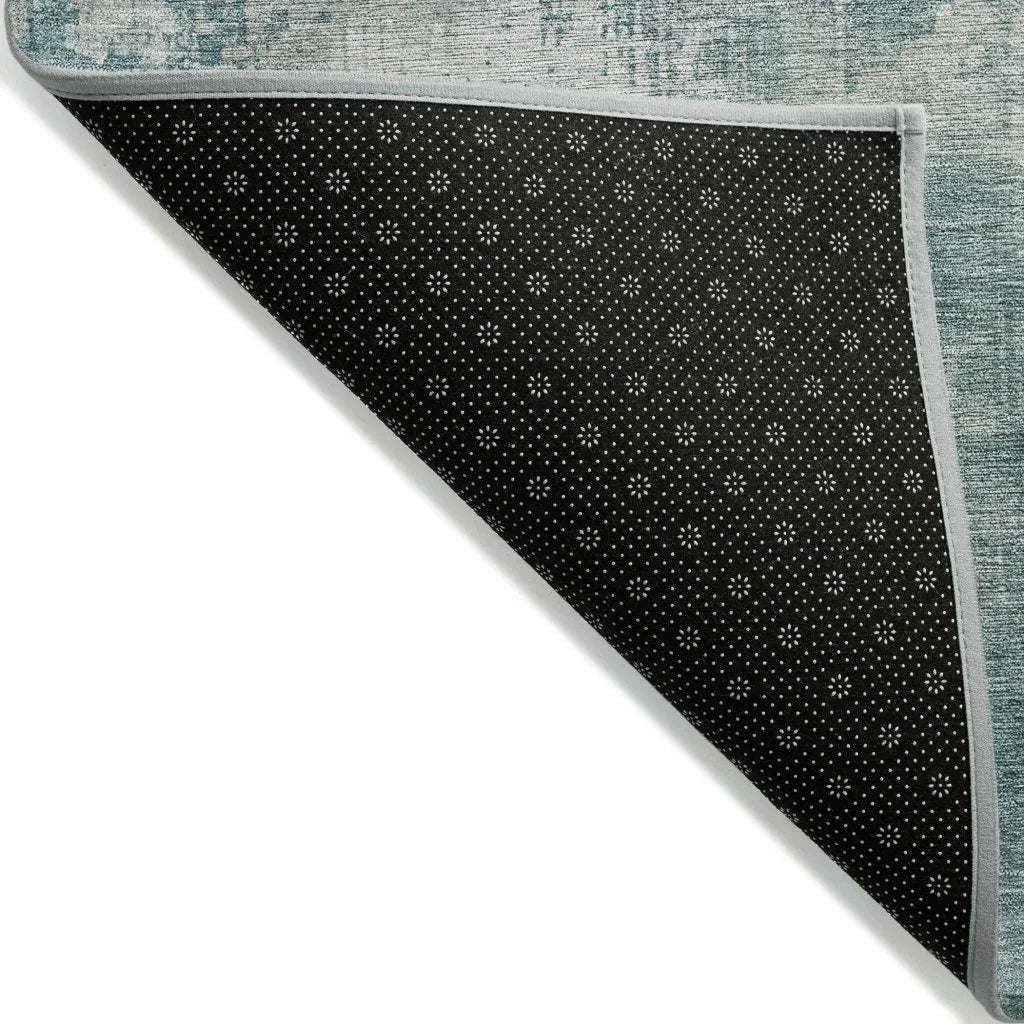 LOOMLAN Rugs Fyerra Teal Washable Indoor-Outdoor Rug