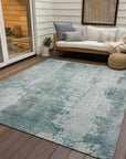 LOOMLAN Rugs Fyerra Teal Washable Indoor-Outdoor Rug