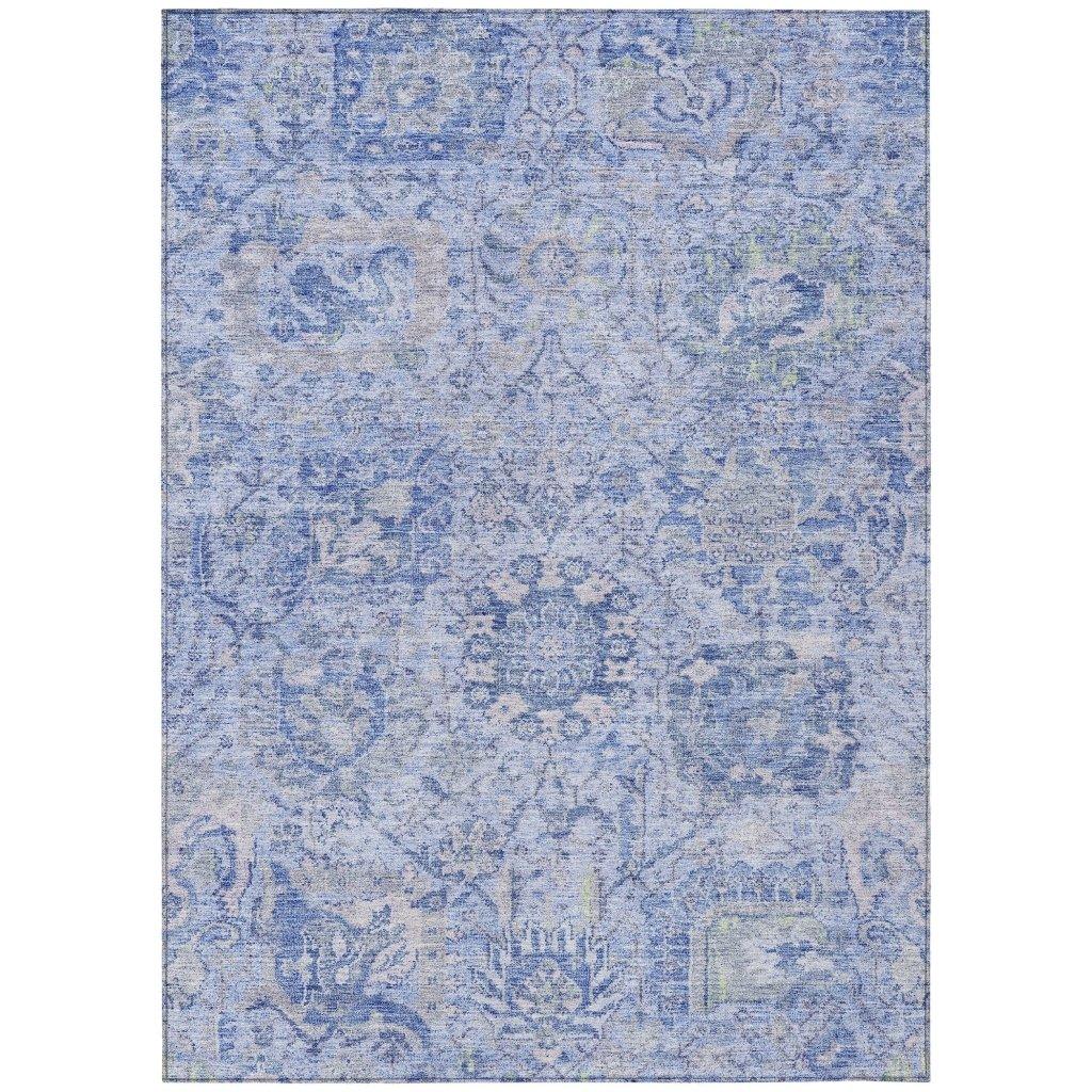 LOOMLAN Rugs Geneva Blue Washable Indoor-Outdoor Rug