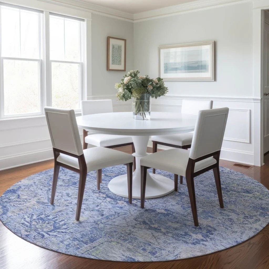 LOOMLAN Rugs Geneva Blue Washable Indoor-Outdoor Rug