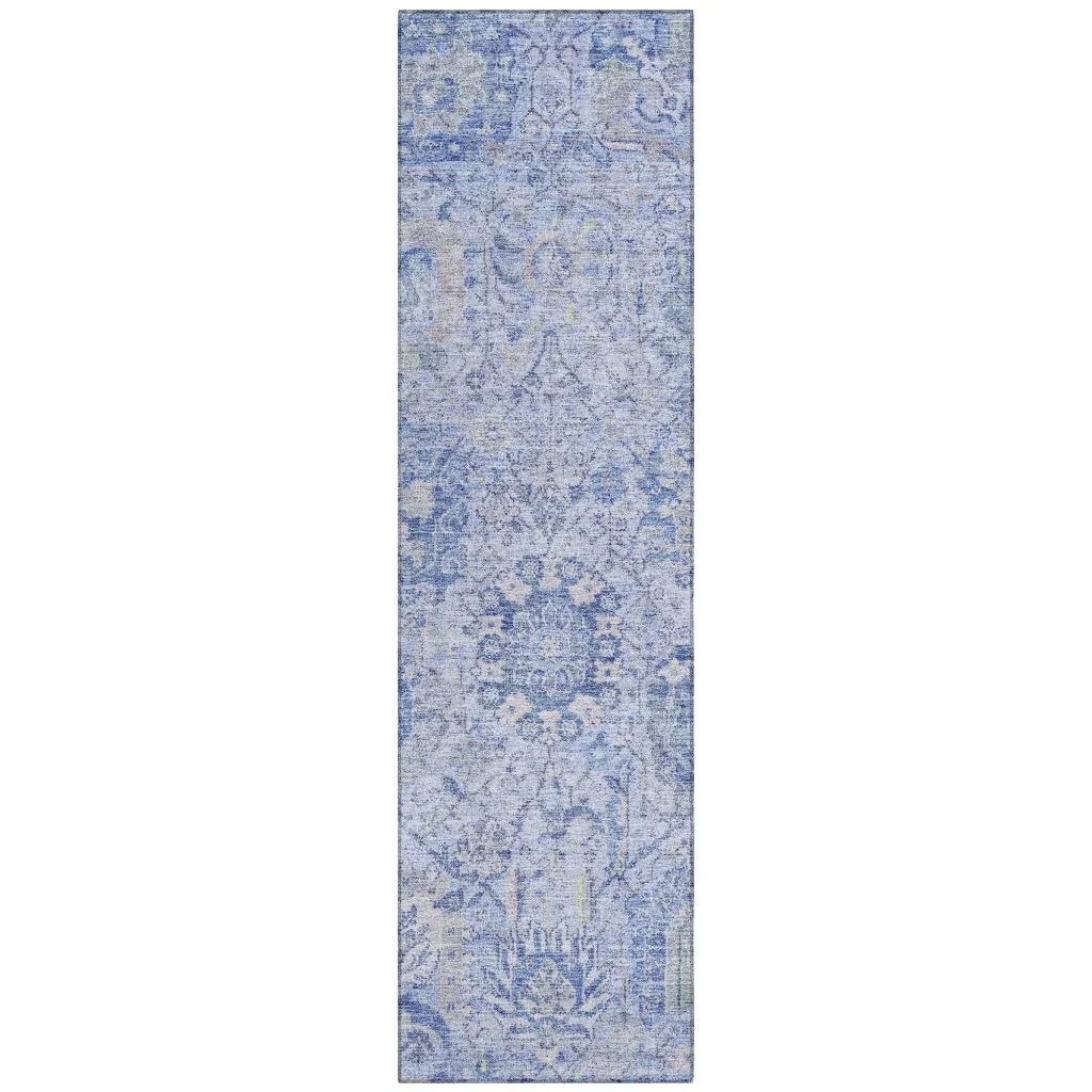 LOOMLAN Rugs Geneva Blue Washable Indoor-Outdoor Rug