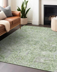LOOMLAN Rugs Geneva Green Washable Indoor-Outdoor Rug