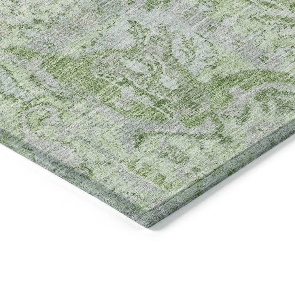LOOMLAN Rugs Geneva Green Washable Indoor-Outdoor Rug