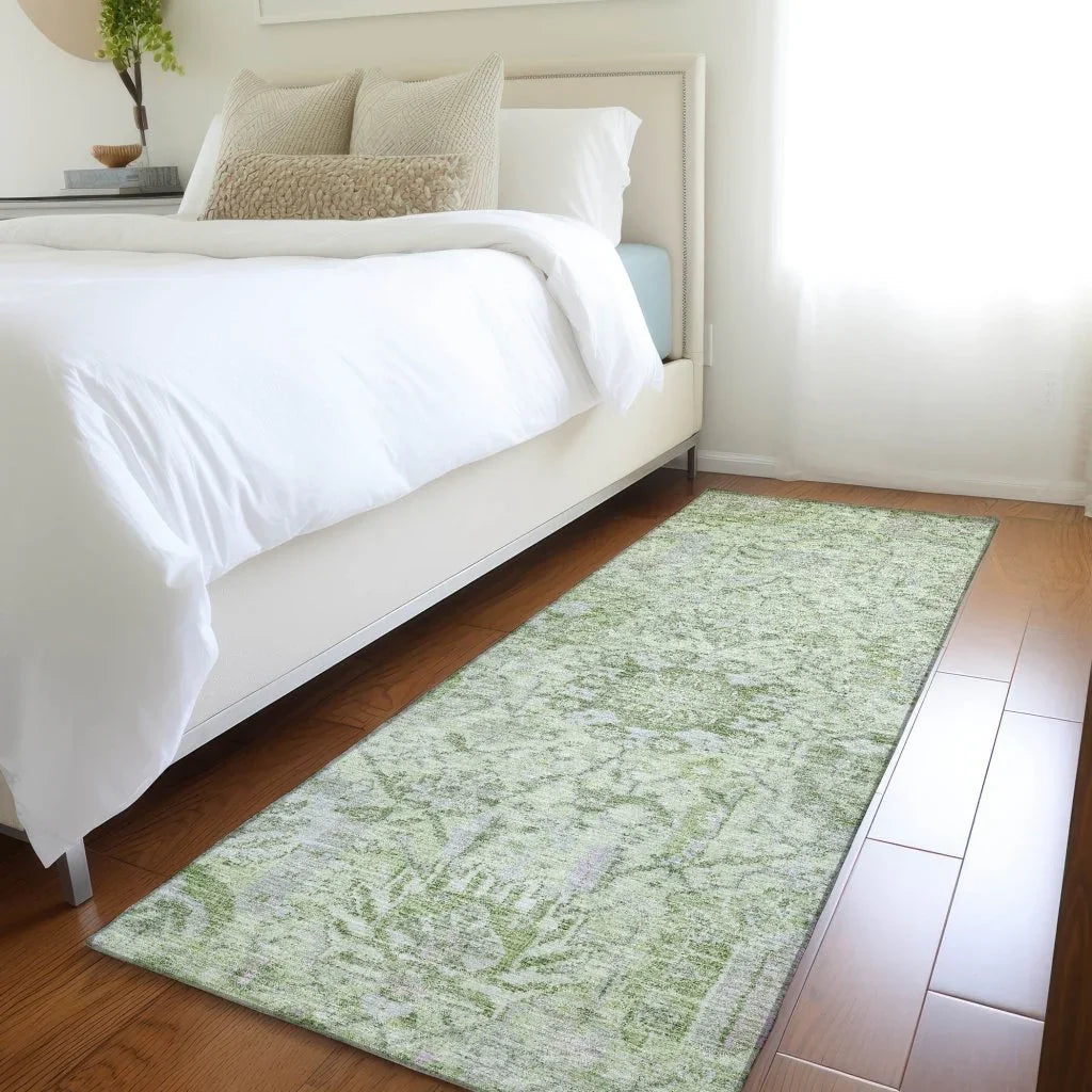 LOOMLAN Rugs Geneva Green Washable Indoor-Outdoor Rug
