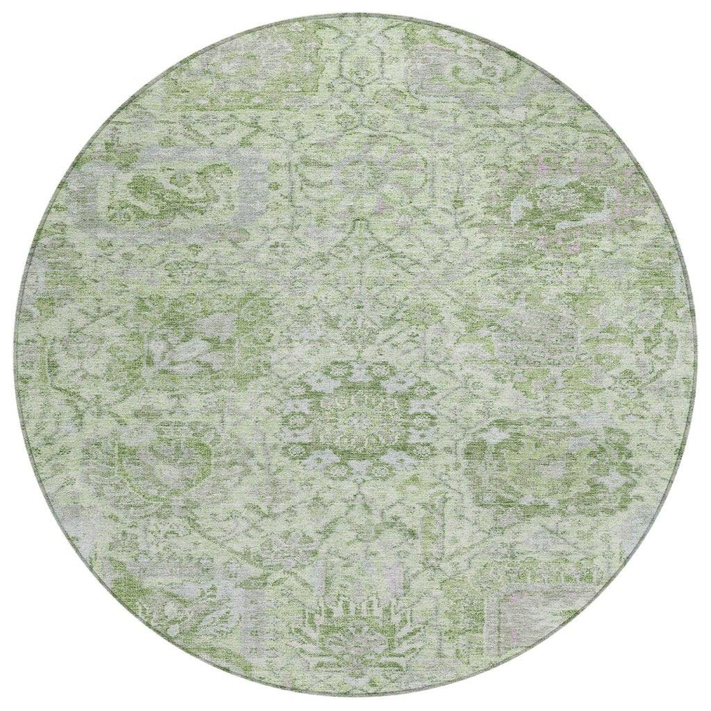 LOOMLAN Rugs Geneva Green Washable Indoor-Outdoor Rug
