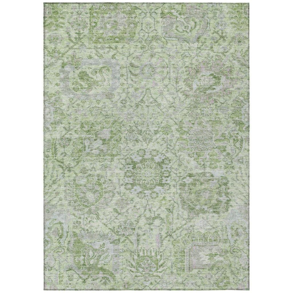 LOOMLAN Rugs Geneva Green Washable Indoor-Outdoor Rug