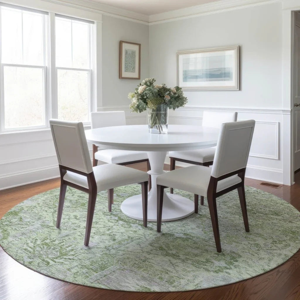 LOOMLAN Rugs Geneva Green Washable Indoor-Outdoor Rug