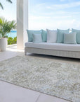 LOOMLAN Rugs Geneva Ivory Washable Indoor-Outdoor Rug