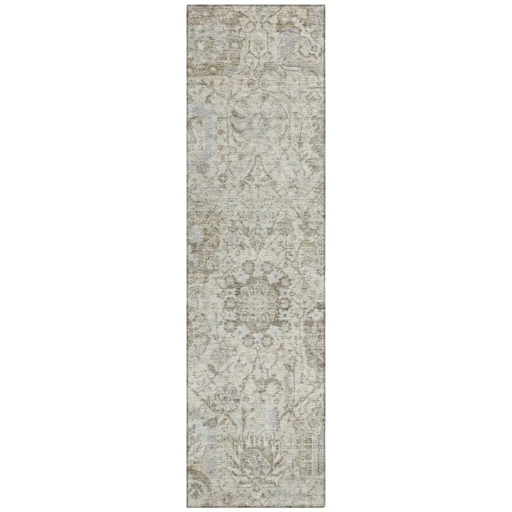 LOOMLAN Rugs Geneva Ivory Washable Indoor-Outdoor Rug