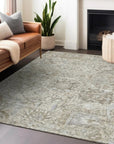 LOOMLAN Rugs Geneva Ivory Washable Indoor-Outdoor Rug
