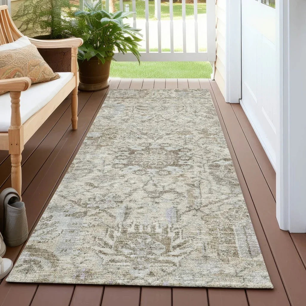 LOOMLAN Rugs Geneva Ivory Washable Indoor-Outdoor Rug