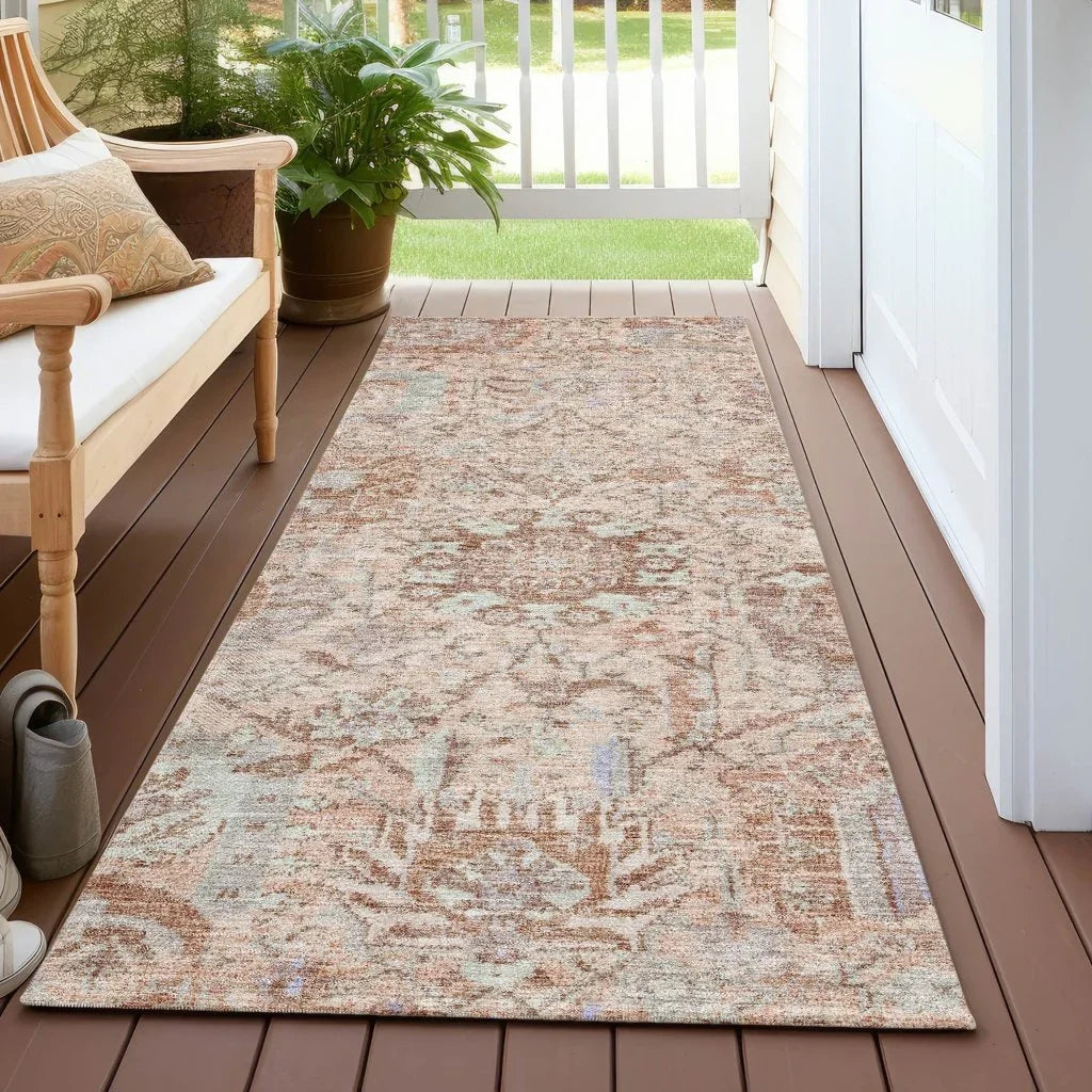 LOOMLAN Rugs Geneva Orange Washable Indoor-Outdoor Rug