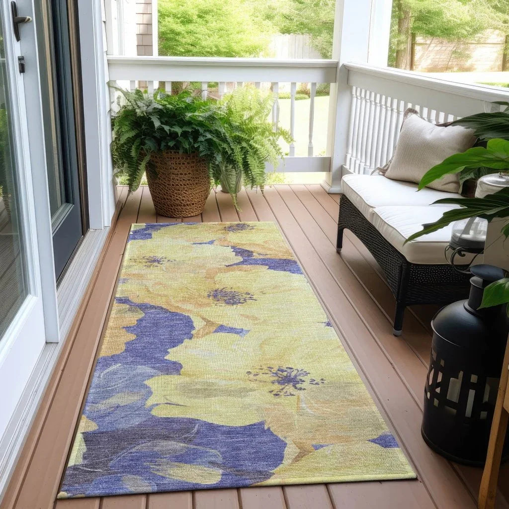 LOOMLAN Rugs Glamore Gold Washable Indoor-Outdoor Rug